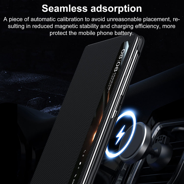 For Honor Magic Vs3 SULADA Kevlar 600D Texture Smart Window Leather Phone Case(Purple) - free shipping - PMC TechLife - Order now!