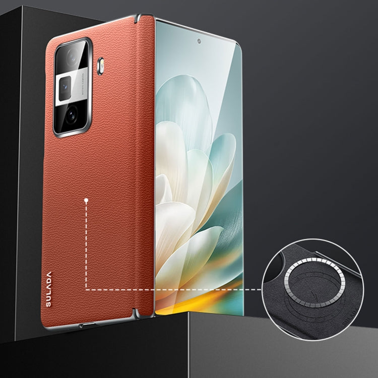 For Honor Magic Vs3 SULADA Frameless Top Layer Cowhide Leather + PC Phone Case(Dark Brown) - free shipping - PMC Jewellery - Order now!