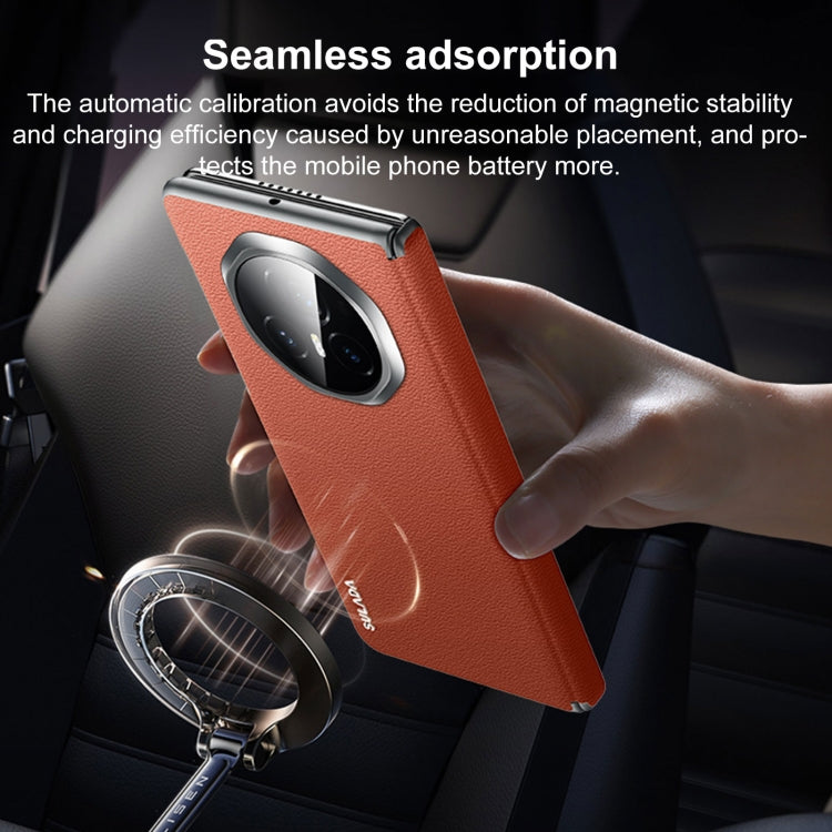 For Honor Magic Vs3 SULADA Frameless Top Layer Cowhide Leather + PC Phone Case(Dark Brown) - free shipping - PMC Jewellery - Order now!