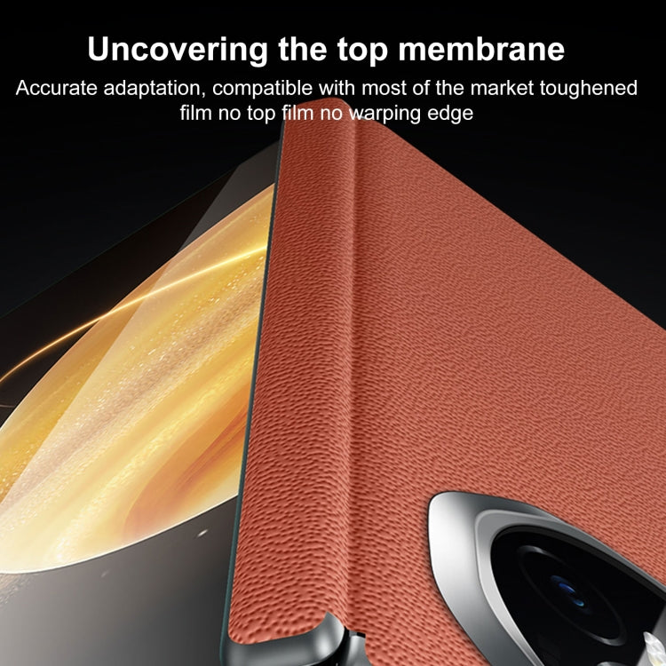 For Honor Magic Vs3 SULADA Frameless Top Layer Cowhide Leather + PC Phone Case(Dark Brown) - free shipping - PMC Jewellery - Order now!