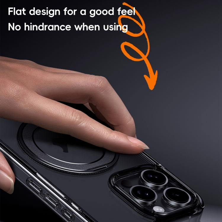 For iPhone 16 Plus Crystal Clear MagSafe Magnetic Holder Phone Case(Transparent Black) - free shipping - PMC Jewellery - Order now!