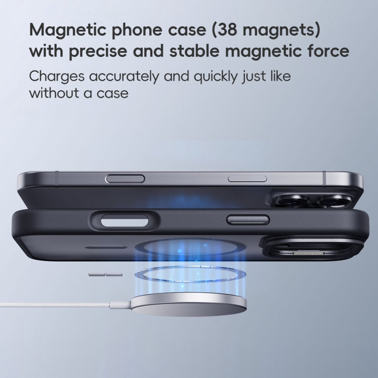 For iPhone 16 Plus Frosted Lens Holder MagSafe Magnetic Phone Case(White) - free shipping - PMC Jewellery - Order now!