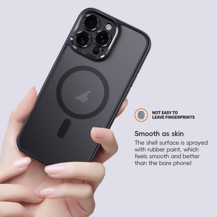 For iPhone 16 Fine Hole Frosted MagSafe Magnetic Phone Case(Black) - free shipping - PMC Jewellery - Order now!