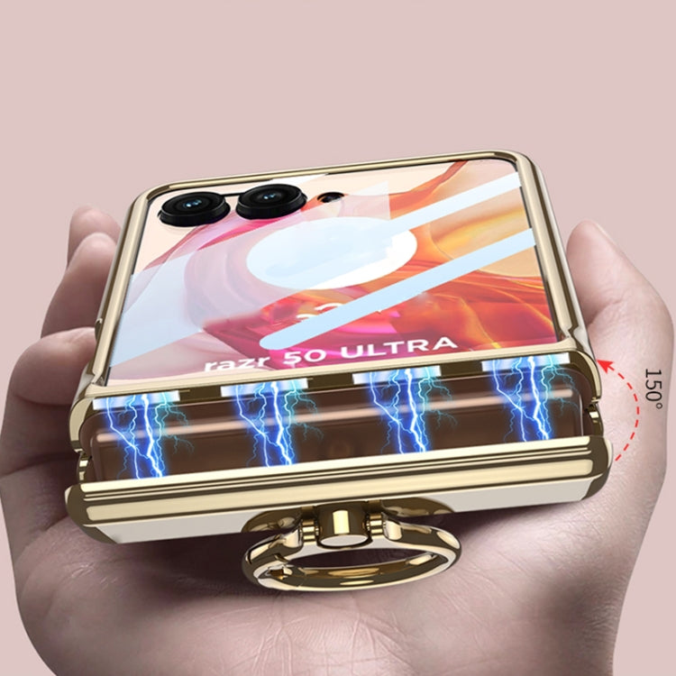 For Motorola Razr 50 GKK Integrated  Magnetic Folding Phantom Rotary Phone Case with Ring Holder(Champagne Gold) - free shipping - PMC Jewellery - Order now!
