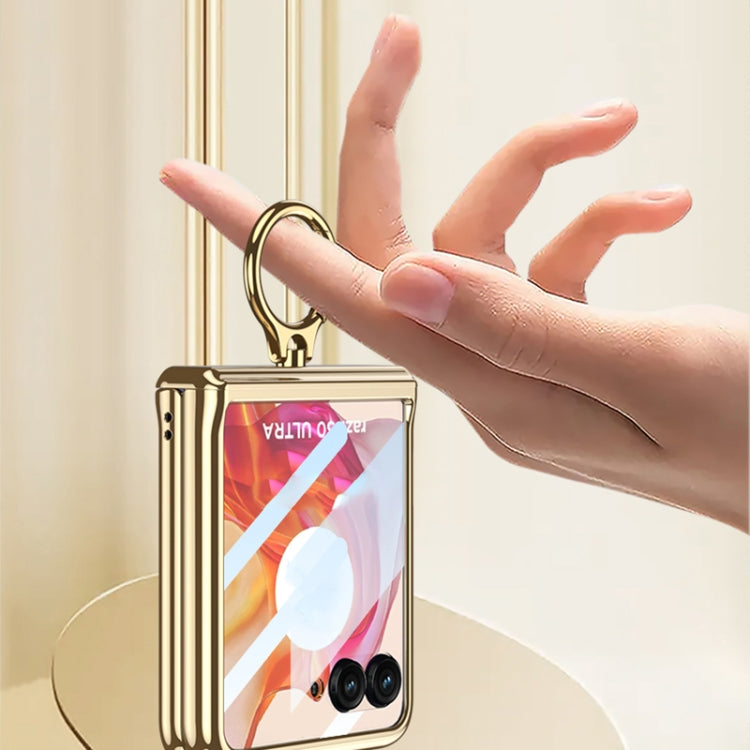 For Motorola Razr 50 GKK Integrated  Magnetic Folding Phantom Rotary Phone Case with Ring Holder(Champagne Gold) - free shipping - PMC Jewellery - Order now!