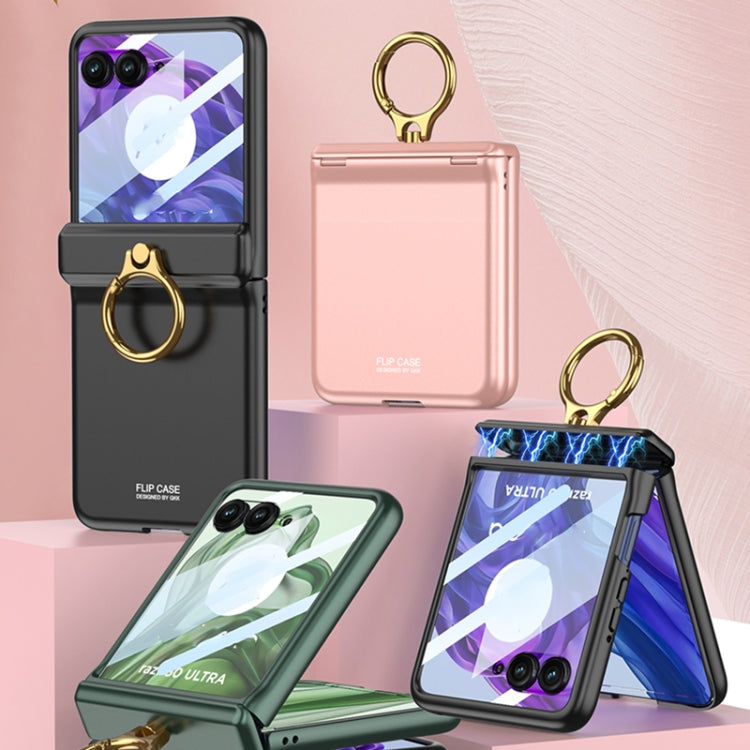 For Motorola Razr 50 Ultra GKK Integrated Magnetic Hinged Flip Case with Ring Holder(Black) - free shipping - PMC Jewellery - Order now!
