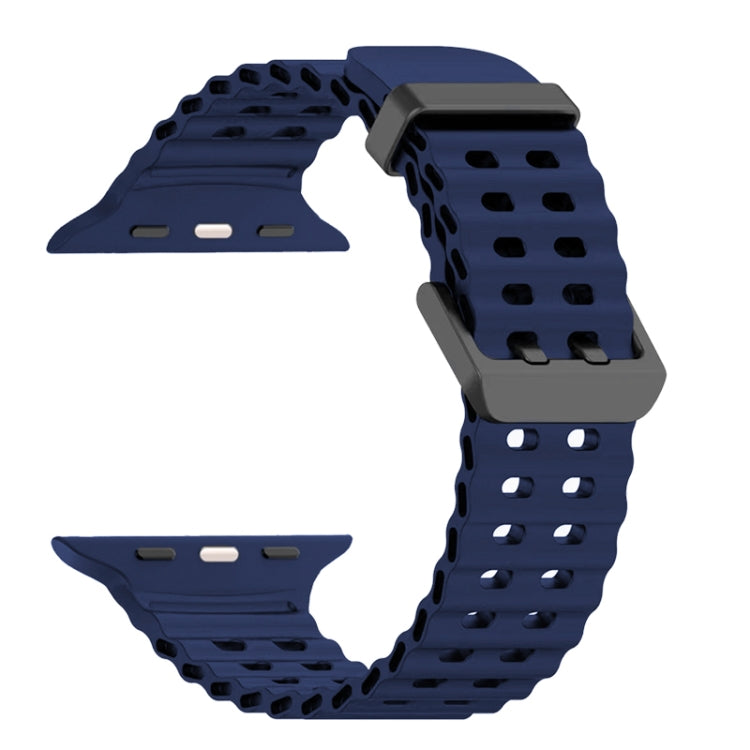 For Apple Watch SE 2023 44mm Ocean Dual-Row Hole Silicone Watch Band(Midnight Blue) - free shipping - PMc TechLife - Order now!
