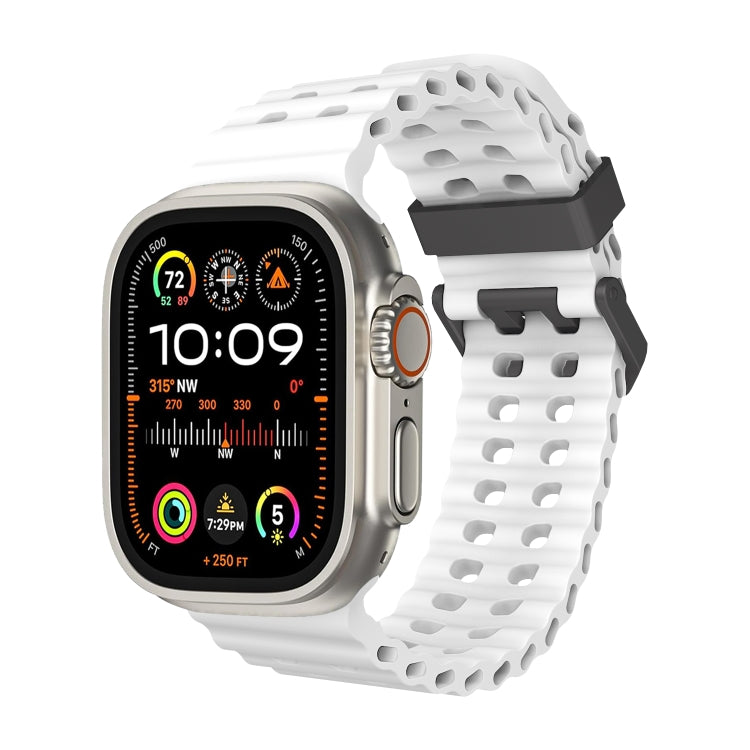 For Apple Watch Ultra 2 49mm Ocean Dual-Row Hole Silicone Watch Band(White) - free shipping - PMc TechLife - Order now!