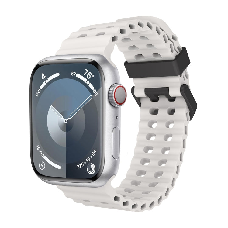 For Apple Watch Series 5 44mm Ocean Dual-Row Hole Silicone Watch Band(Starlight) - free shipping - PMc TechLife - Order now!