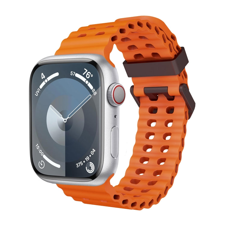 For Apple Watch Series 3 42mm Ocean Dual-Row Hole Silicone Watch Band(Orange) - free shipping - PMc TechLife - Order now!