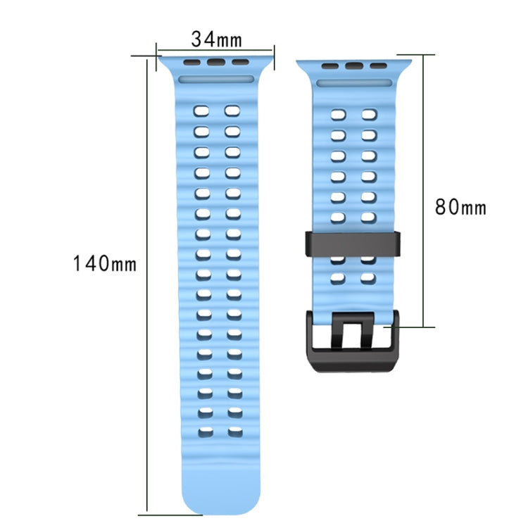 For Apple Watch Series 9 45mm Ocean Dual-Row Hole Silicone Watch Band(Forest Green) - free shipping - PMc TechLife - Order now!