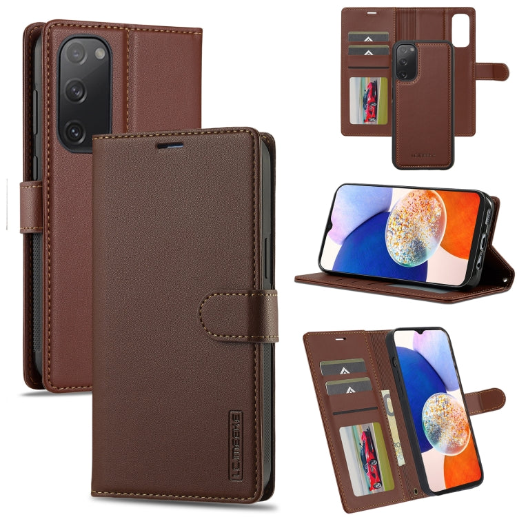 For Samsung Galaxy S20 FE 5G LC.IMEEKE L2 Series Detachable Magsafe PU Phone Case with Lanyard(Brown) - free shipping - PMC Jewellery - Order now!