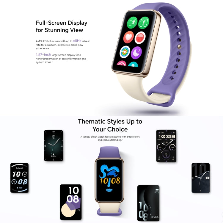Honor Band 9, 1.57 inch AMOLED Screen, Support Heart Rate / Blood Oxygen / Sleep Monitoring, Standard Version(Purple) - free shipping - PMC TechLife - Order now!