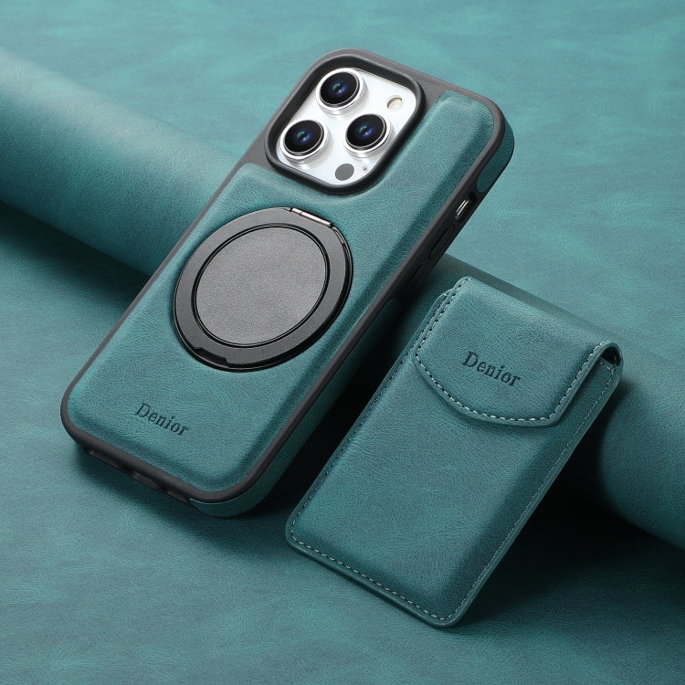 For iPhone 16 Plus Denior D20 Skin Feel MagSafe Holder Detachable Card Slot Phone Case(Blue) - free shipping - PMC Jewellery - Order now!