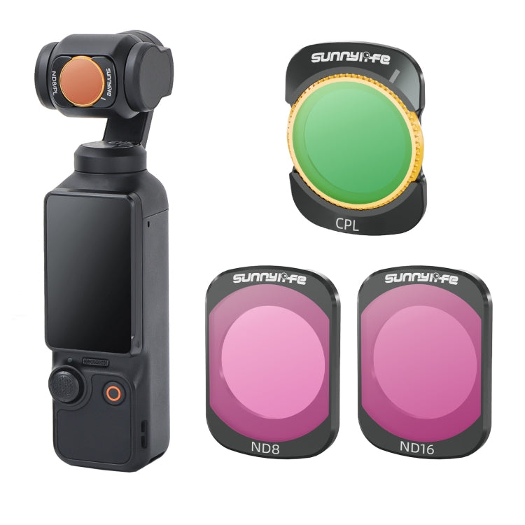 For DJI Osmo Pocket 3 Sunnylife Camera Lens Magnetic Metal Filter, No Impact On Gimbal Reset, Filter:3 in 1 CPL ND8 ND16 - free shipping - PMC TechLife - Order now!