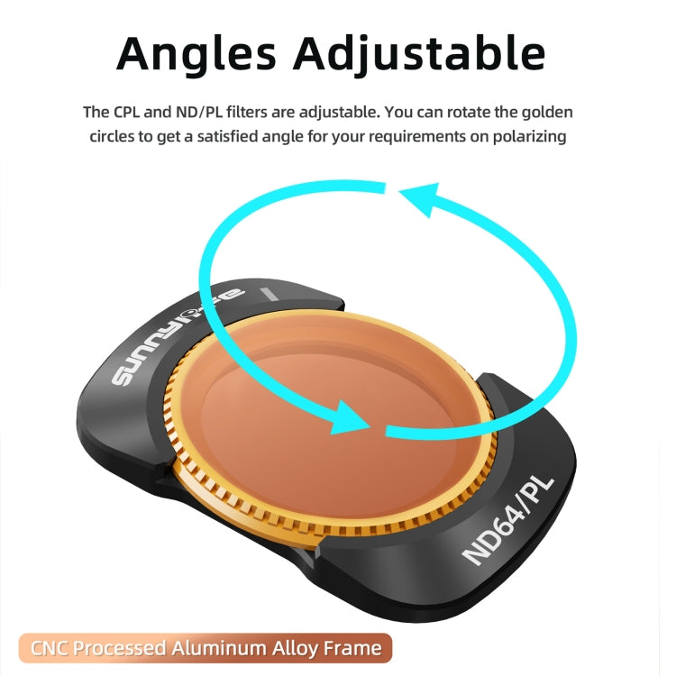 For DJI Osmo Pocket 3 Sunnylife Camera Lens Magnetic Metal Filter, No Impact On Gimbal Reset, Filter:ND16 - free shipping - PMC TechLife - Order now!