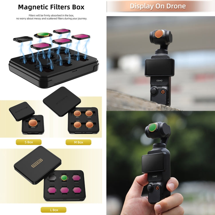 For DJI Osmo Pocket 3 Sunnylife Camera Lens Magnetic Metal Filter, No Impact On Gimbal Reset, Filter:6 in 1 UV CPL ND8-64 - free shipping - PMC TechLife - Order now!