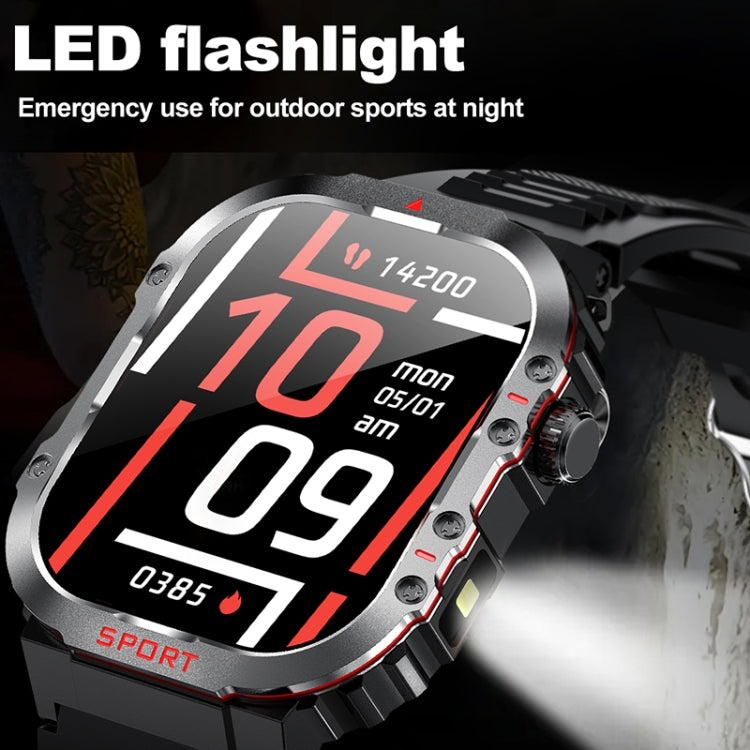 G45 2.01 inch Screen Silicone Strap 10m Waterproof Smart Watch, Support Flashlight / Bluetooth Call / HRV(Black) - Smart Watches by PMC TechLife | Online Shopping South Africa | PMC TechLife | Buy Now Pay Later Mobicred