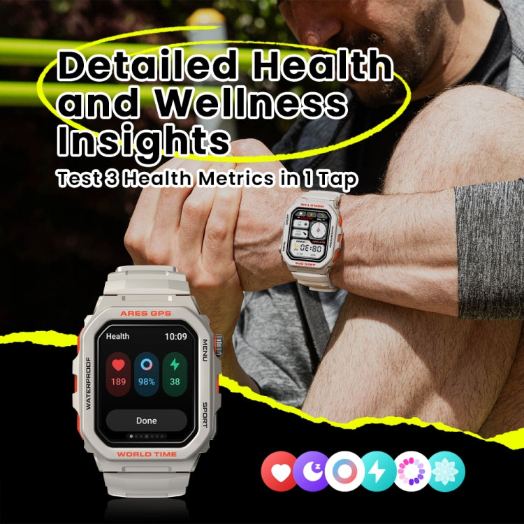 Zeblaze Ares GPS Rugged GPS Smart Watch, Support Heart Rate / Pulse Ox Blood Oxygen(Moon White) - free shipping - PMC TechLife - Order now!