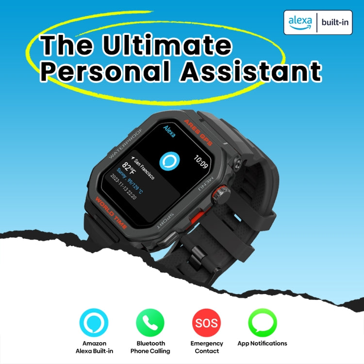 Zeblaze Ares GPS Rugged GPS Smart Watch, Support Heart Rate / Pulse Ox Blood Oxygen(Lava Black) - free shipping - PMC TechLife - Order now!