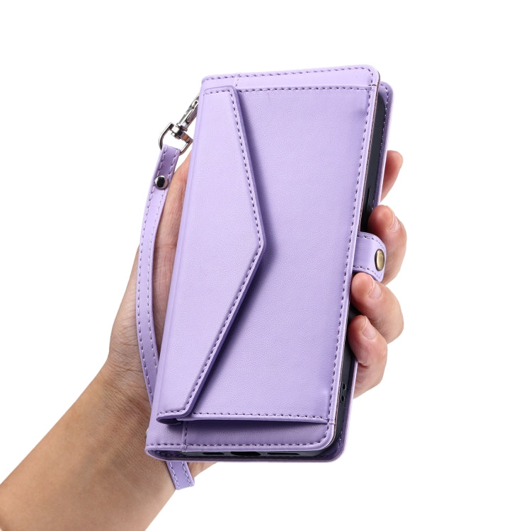 For Samsung Galaxy S25 5G Wallet Multi-card Slot Leather Phone Case with Lanyard(Purple) - Galaxy S25 5G Cases by PMC TechLife | Online Shopping South Africa | PMC TechLife | Buy Now Pay Later Mobicred