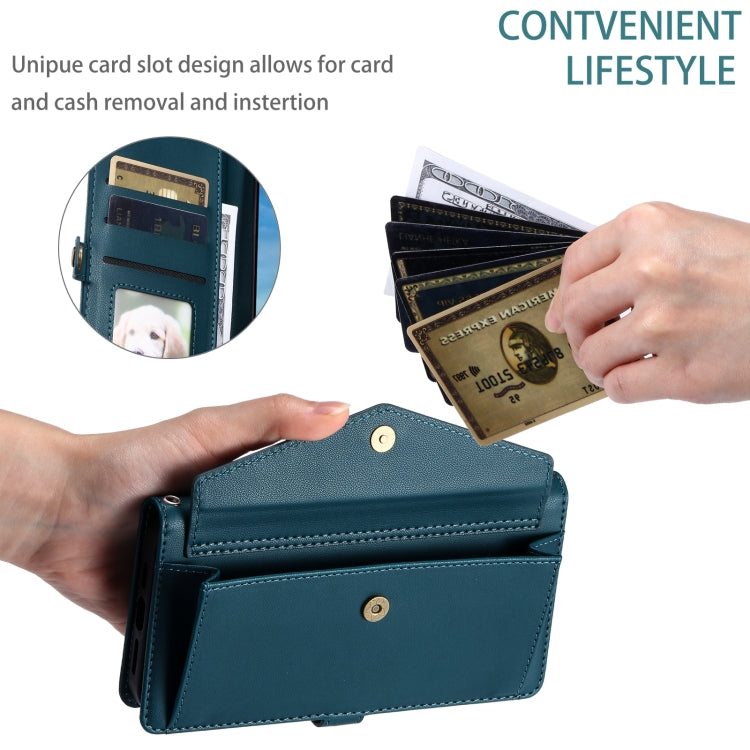 For Samsung Galaxy S25 Ultra 5G Wallet Multi-card Slot Leather Phone Case with Lanyard(Green) - Galaxy S25 Ultra 5G Cases by PMC TechLife | Online Shopping South Africa | PMC TechLife | Buy Now Pay Later Mobicred