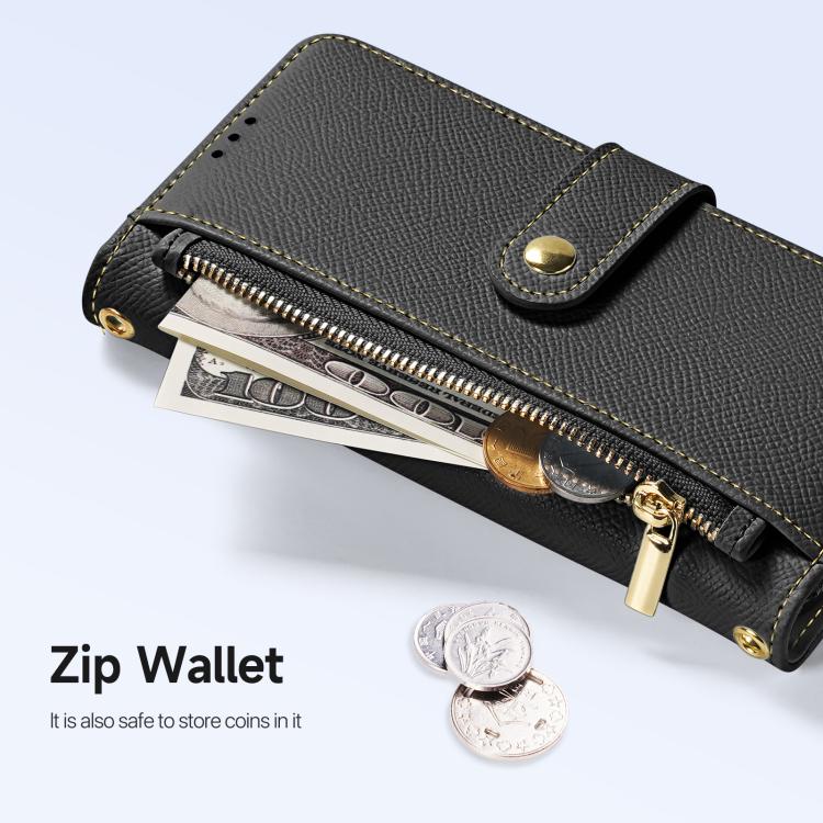 For iPhone 16e DUX DUCIS Lawa Series 2 in 1 Wallet Zipper Detachable MagSafe Phone Case with Lanyard(Black) - free shipping - PMC TechLife - Order now!