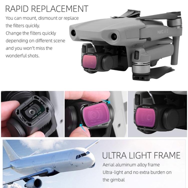 Sunnylife AIR2-FI9281 For DJI Mavic Air 2 ND16 Coating Film Lens Filter - Lens Filter by PMC TechLife | Online Shopping South Africa | PMC TechLife | Buy Now Pay Later Mobicred