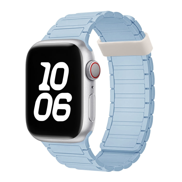 For Apple Watch Series 8 41mm Tri-beads Magnetic Hoop Silicone Watch Band(Baby Blue) - free shipping - PMc TechLife - Order now!