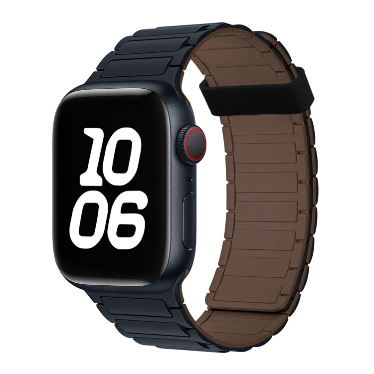 For Apple Watch Series 8 41mm Tri-beads Magnetic Hoop Silicone Watch Band(Midnight Chocolate) - free shipping - PMc TechLife - Order now!