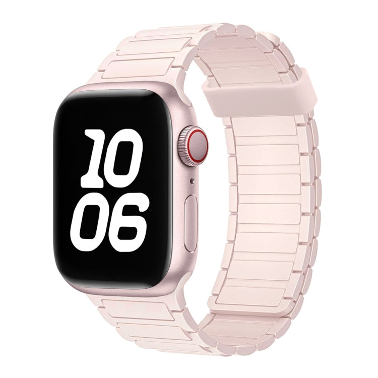 For Apple Watch Series 8 45mm Tri-beads Magnetic Hoop Silicone Watch Band(Bright Pink) - free shipping - PMc TechLife - Order now!