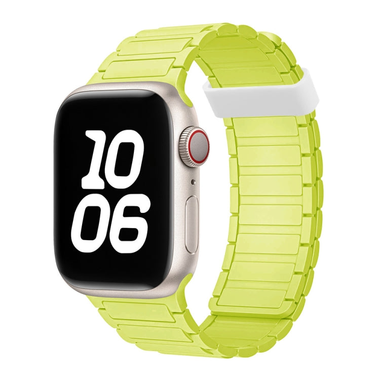 For Apple Watch Series 8 45mm Tri-beads Magnetic Hoop Silicone Watch Band(Fluorescent Green) - free shipping - PMc TechLife - Order now!