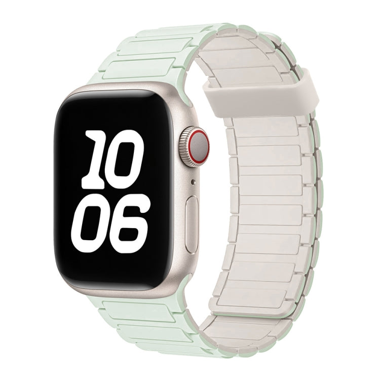 For Apple Watch Series 7 41mm Tri-beads Magnetic Hoop Silicone Watch Band(Light Mint Starlight) - free shipping - PMc TechLife - Order now!