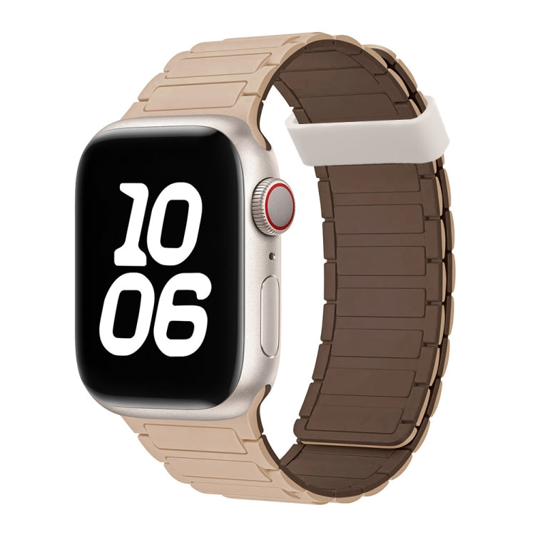 For Apple Watch Series 7 45mm Tri-beads Magnetic Hoop Silicone Watch Band(Milk Tea Chocolate) - free shipping - PMc TechLife - Order now!