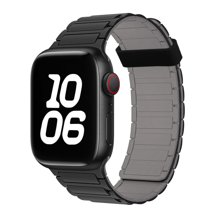For Apple Watch Series 5 40mm Tri-beads Magnetic Hoop Silicone Watch Band(Black Grey) - free shipping - PMc TechLife - Order now!