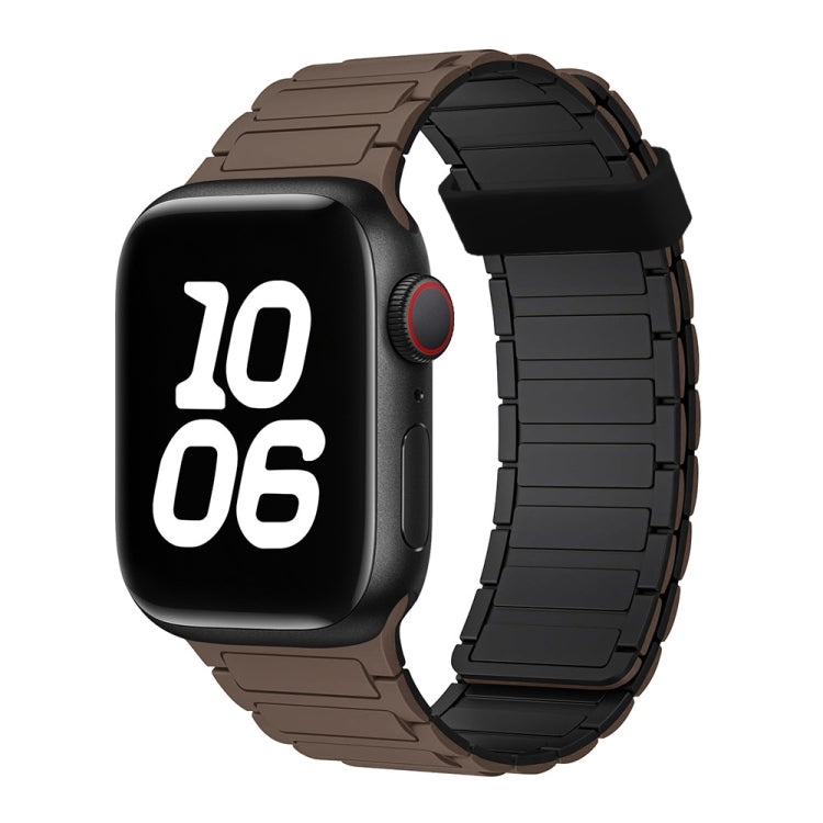 For Apple Watch Series 3 42mm Tri-beads Magnetic Hoop Silicone Watch Band(Chocolate Black) - free shipping - PMc TechLife - Order now!
