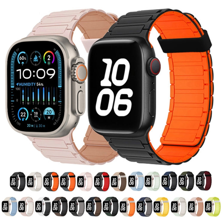 For Apple Watch Series 3 42mm Tri-beads Magnetic Hoop Silicone Watch Band(Chocolate Black) - free shipping - PMc TechLife - Order now!
