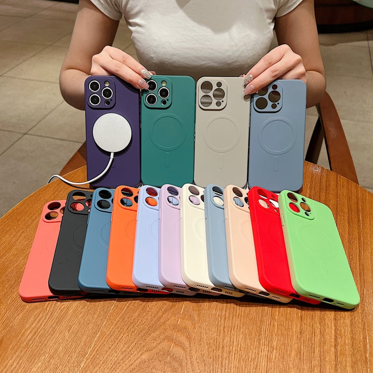 For iPhone 16e Solid Color Liquid Silicone MagSafe Magnetic Phone Case(Dark Purple) - iPhone 16e Cases by PMC TechLife | Online Shopping South Africa | PMC TechLife | Buy Now Pay Later Mobicred