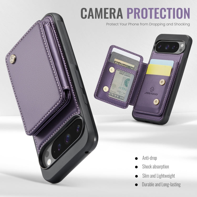 For Google Pixel 9 Pro XL JEEHOOD J05 Business Magnetic Style RFID Leather Phone Case(Purple) - Google Cases by JEEHOOD | Online Shopping South Africa | PMC Jewellery | Buy Now Pay Later Mobicred
