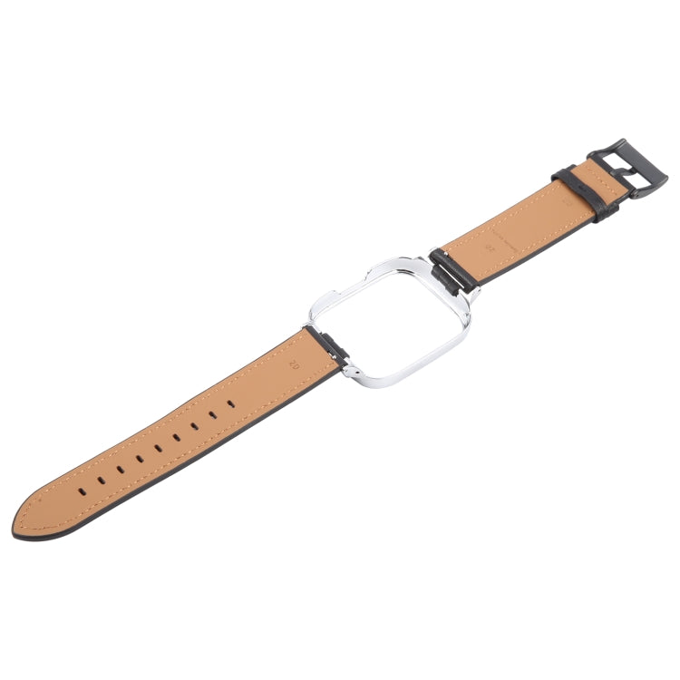 For Redmi Watch 3 Lite Metal Frame Integrated Leather Watch Band(Black) - free shipping - PMc TechLife - Order now!