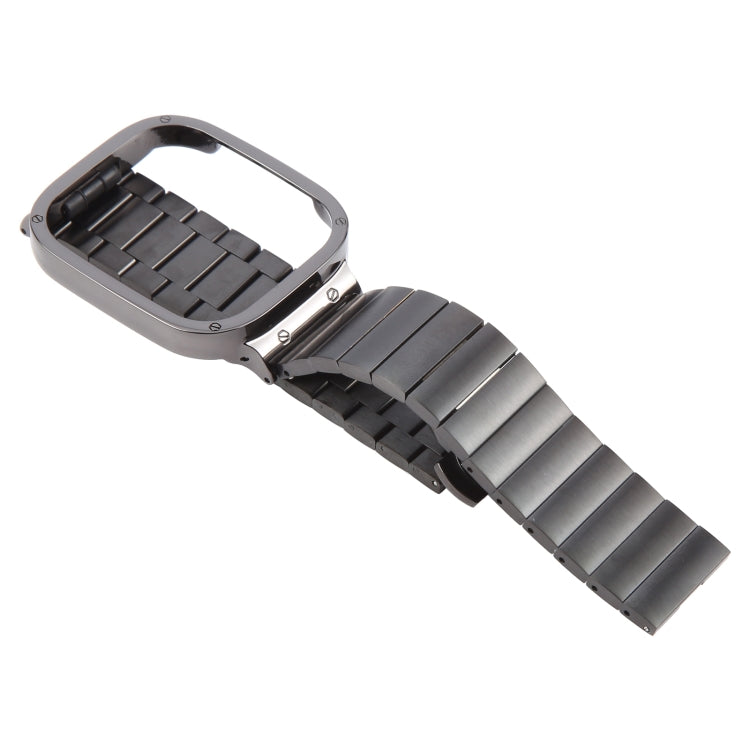 For Redmi Watch 3 Lite Frame Integrated One-bead Stainless Steel Watch Band(Black) - Watch Bands by PMc TechLife | Online Shopping South Africa | PMc TechLife | Buy Now Pay Later Mobicred