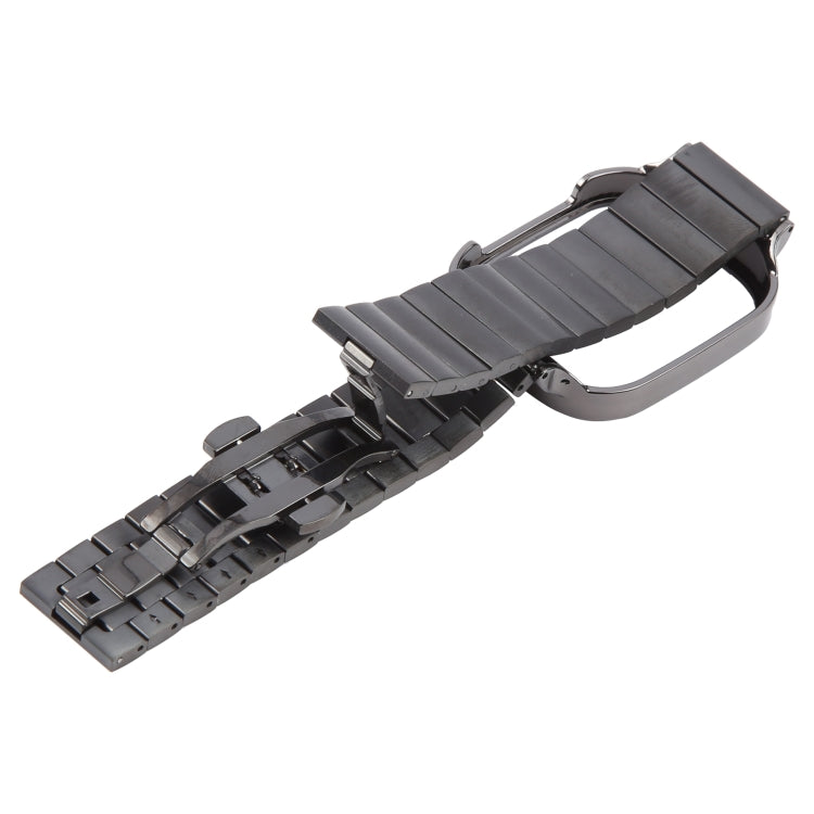 For Redmi Watch 3 Lite Frame Integrated One-bead Stainless Steel Watch Band(Black) - Watch Bands by PMc TechLife | Online Shopping South Africa | PMc TechLife | Buy Now Pay Later Mobicred