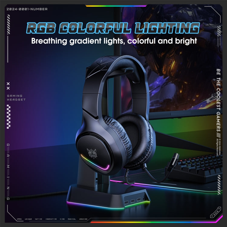 ONIKUMA X31 USB / 3.5mm Wired RGB Light Gaming Headset with Mic, Cable length: 2.2m(Black) - free shipping - PMC Jewellery - Order now!