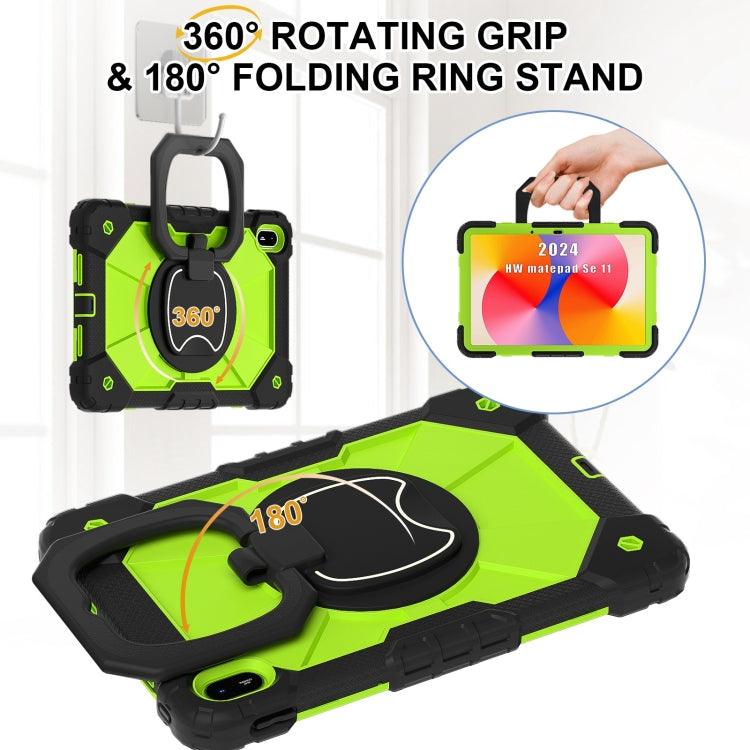 For Huawei Matepad SE 11 2024 Contrast Color Robot Silicone Hybrid PC Tablet Case(Black Yellow Green) - Huawei by PMC Jewellery | Online Shopping South Africa | PMC Jewellery | Buy Now Pay Later Mobicred
