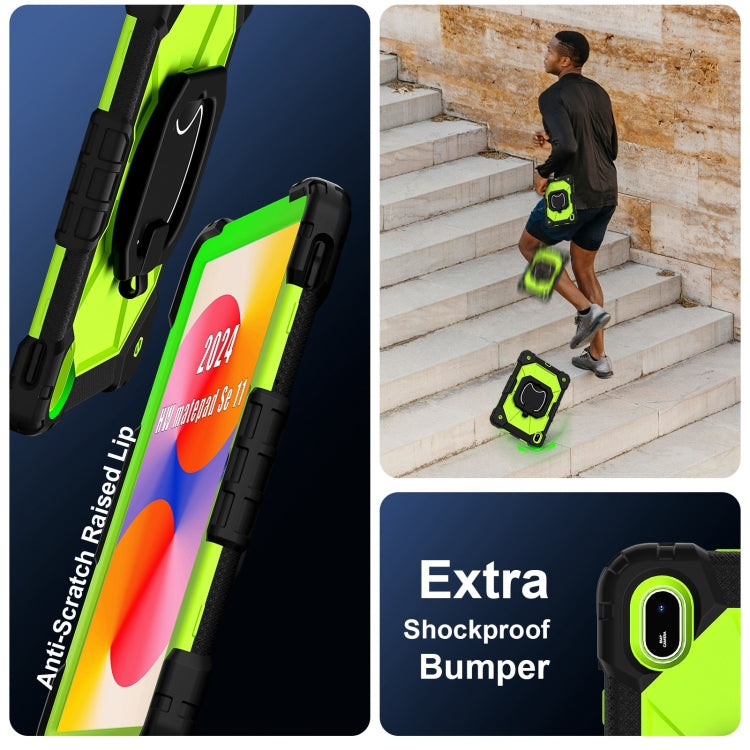 For Huawei Matepad SE 11 2024 Contrast Color Robot Silicone Hybrid PC Tablet Case(Black Yellow Green) - Huawei by PMC Jewellery | Online Shopping South Africa | PMC Jewellery | Buy Now Pay Later Mobicred