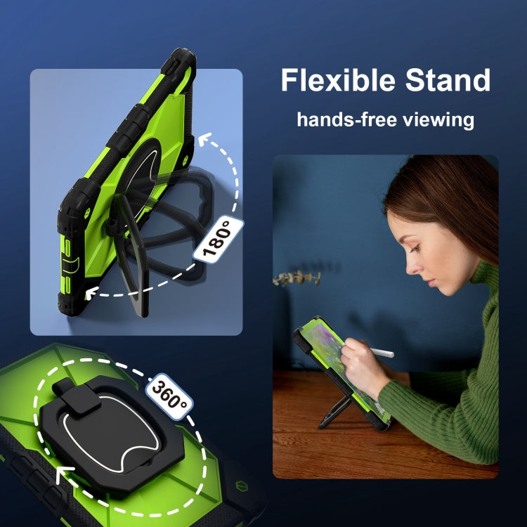 For Huawei Matepad SE 11 2024 Contrast Color Robot Silicone Hybrid PC Tablet Case(Black Yellow Green) - Huawei by PMC Jewellery | Online Shopping South Africa | PMC Jewellery | Buy Now Pay Later Mobicred