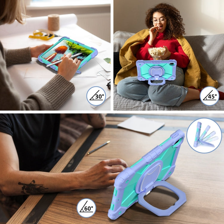 For Huawei Matepad SE 11 2024 Contrast Color Robot Silicone Hybrid PC Tablet Case(Purple Mint Green) - Huawei by PMC Jewellery | Online Shopping South Africa | PMC Jewellery | Buy Now Pay Later Mobicred