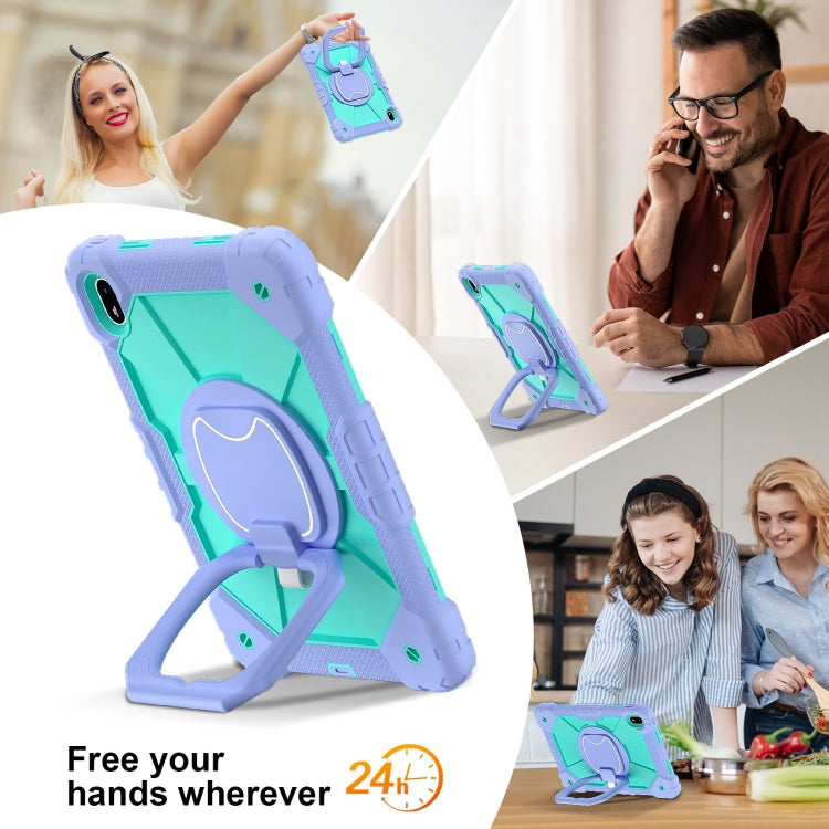 For Huawei Matepad SE 11 2024 Contrast Color Robot Silicone Hybrid PC Tablet Case(Purple Mint Green) - Huawei by PMC Jewellery | Online Shopping South Africa | PMC Jewellery | Buy Now Pay Later Mobicred