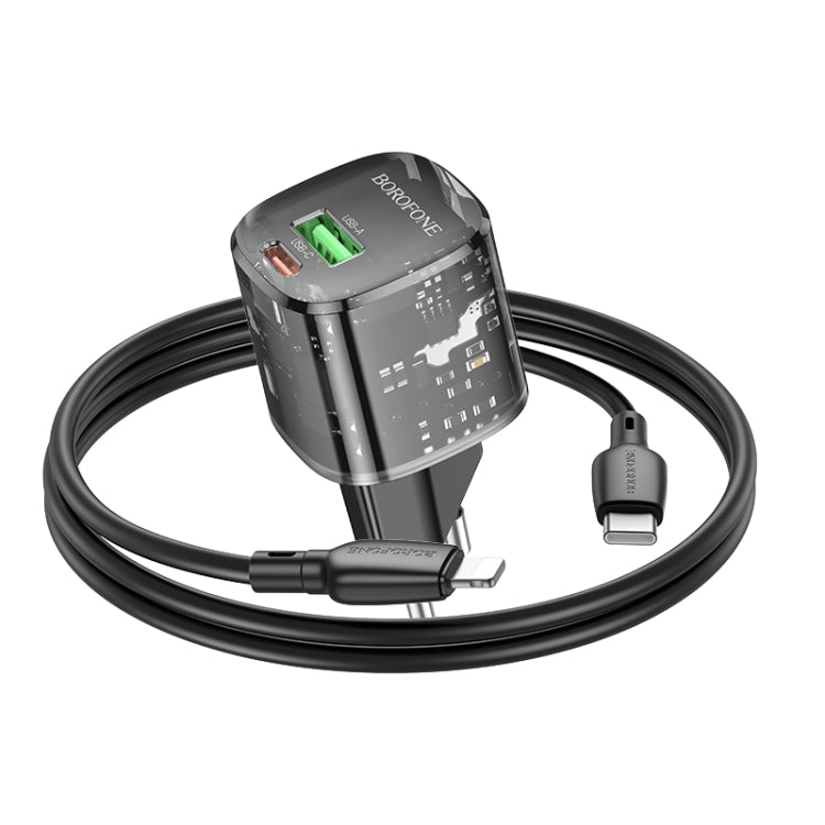 BOROFONE BN17 PD20W USB, Type-C Charger with 1m Type-C to 8 Pin Cable Set, Plug Type:EU Plug(Black) - free shipping - PMC TechLife - Order now!