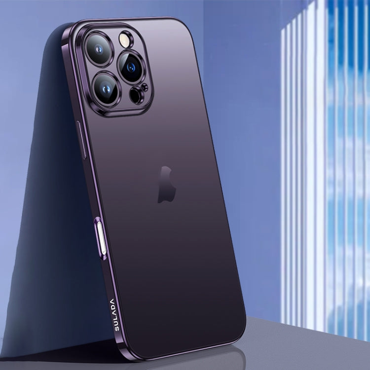 For iPhone 16 Pro SULADA Natural Color Series Electroplating Frosted TPU Phone Case(Dark Purple) - free shipping - PMC Jewellery - Order now!